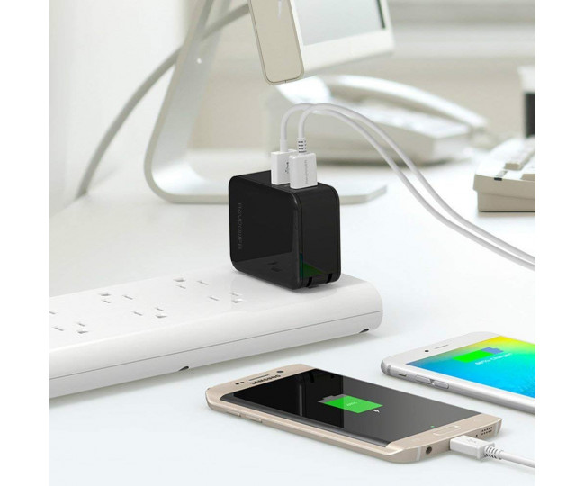 RAVPower 30W Dual USB Charger with Quick Charge 3.0 Black (RP-PC006BK)